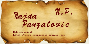 Najda Panzalović vizit kartica